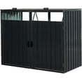 thumbnail image 7 of Outdoor Trash Can Storage,Garbage Can Storage Shed Ideal for Trash Bins, Toys, Garden Tools - Perfect for Garden, Backyard, & Patio Use for 2 Bins (Charcoal), 7 of 7