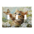 thumbnail image 2 of Switch Panel 4.48x6.37In Switch Plate Wall Panel Living Room Kitchen Bedroom Study Switch Panel Stylish Decoration Cat Butterfly Play, 2 of 8