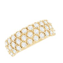 Rosec Jewels Natural Diamond Wedding Band for Women - Wide Band Ring - HI-SI Quality - With Jewelry Box, 14K Yellow Gold, US 9.00