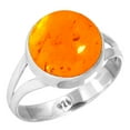 thumbnail image 1 of 925 Silver Ring For Women - Girls Orange Amber Stone Silver Ring Size 9 November Birthstone Elegant Silver Ring Size 9 Gift For Mother On Mothers' Day 925 Gemstone Silver Jewelry, 1 of 5
