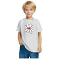 thumbnail image 2 of FamilyThread Toddler Girls Boys Fashionable Short Sleeve T-Shirt Floral Graphic Print Summer Tops Crew Neck Casual Daily Shirt For 3-9Y, 2 of 5