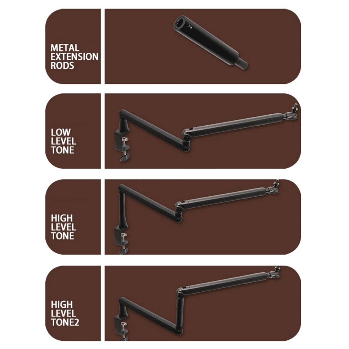Mic Stand Desk, Heavy Duty Boom Arm Bear with Desk Mount Clamp, Adjustable Microphone Stand Desk, Desk Mic Stand