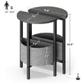 thumbnail image 3 of Small Round Side Table End Table, Tall Accent Table with Storage Basket, Set of 2 Half Round Tables Half Moon Tables, Coffee Bedside Tables, Modern Nightstand for Living Room Bedroom, 3 of 9