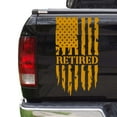 thumbnail image 1 of Retired Vietnam Veteran Distressed American USA US Flag Truck Tailgate Vinyl Decal Compatible with most Pickup Trucks - U.S. Army Sticker USMC USAF US Navy Decal (11" x 20", Golden Yellow), 1 of 8