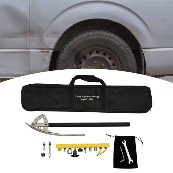 Adjustable Dent Repair Kit, Fender Dent Removal Tool with Pry Bar, Stainless Steel Car Body Repair Kit, Ergonomic Handle for Auto Maintenance