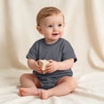thumbnail image 2 of biudgviw Baby Boy Girl Onesie Romper Infant Plain Oversize T-Shirt Casual Round Neck Short Sleeve Bodysuit Cotton Summer Clothes(Dark Gray,6-9 Months), 2 of 6