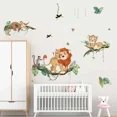 thumbnail image 3 of Pegatinas de pared de animales de la selva, pegatinas de pared de safari, mono, león, pegatinas de pared para habitación de niños, habitación de bebé, dormitorio, decoración de pared A, 3 of 4