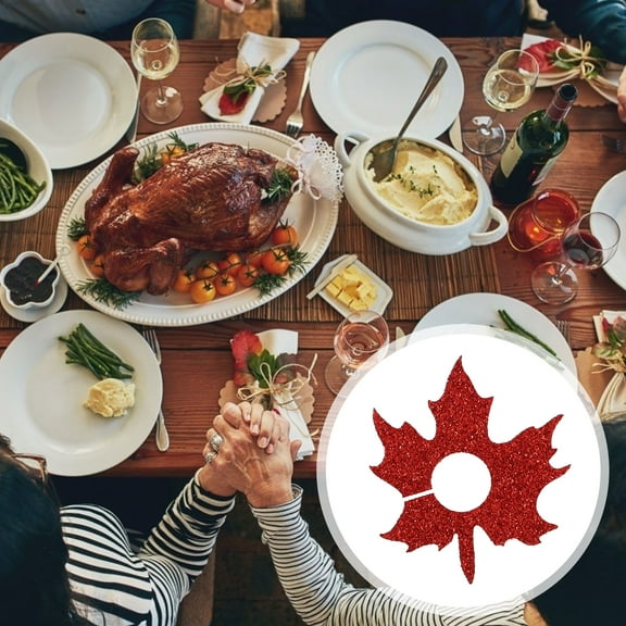 FUTUREORYY Wine Glass Ring Red Nonwoven 6Pcs 2x1.8in