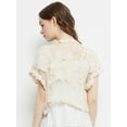 thumbnail image 2 of Women's Short Sleeve Floral Lace Crochet Mesh Crop Cardigan Shrug, 2 of 5