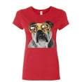 thumbnail image 1 of Tee Hunt Bulldog Wearing Glasses Women's T-Shirt Cute Dog Swag Pet Lovers Urban Shirt, Red, Medium, 1 of 5