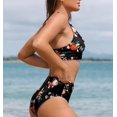 thumbnail image 4 of Roaso Women's Sexy V Neck Bikini Set High Waisted Floral Print 2 Piece Bathing Suit, 4 of 5