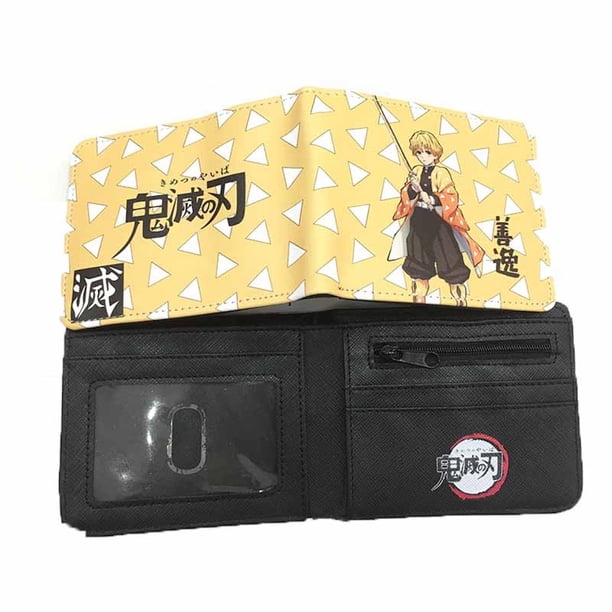 Billetera Agatsumas Zenitsus con personajes de anime, delgada y plegable, de pared