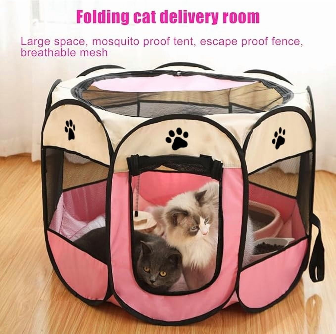 Portable Pet Playpen, Dog/Cat Playpen Foldable Pet Exercise Pen Tents Dog Kennel House Playground for Indoor Outdoor Travel Camping Use,30"x30"x18"