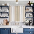 thumbnail image 2 of Beige White Ombre Kitchen Curtains 84 Inch Length, Country Minimalist Abstract Gradient Grommet Top Bedroom Living Room Curtains, Light Filtering Cafe Curtain Drapes 2 Panels Set 104''x84'', 2 of 9