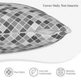 thumbnail image 6 of LNWH Grey Abstract Mosaic Art Throw Pillow Covers, Square Soft Linen Decorative Pillow Cases, 16"x16", 6 of 8