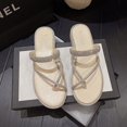 thumbnail image 1 of Zapatillas casuales para mujer, zapatos deslizantes con purpurina, pantuflas bajas cruzadas, jalea de lujo, verano 2023, zapatillas de PU para mujer, Sandal40 Gao Jinjia LED, 1 of 2