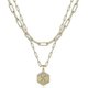 thumbnail image 1 of Double Layer Clavicle Chain Women's Letter Pendant, Gold Geometric Choker--K-Product code 36650 K, 1 of 5