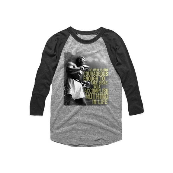 Muhammad Ali 1240 G20 Gray Smoke Adult Raglan Baseball T-Shirt