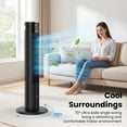 thumbnail image 4 of NFTIGB 36'' Tower Fan with Remote, 70° Oscillating Bladeless Floor Fan for Bedroom, 3 Modes, 12H Timer, Digital Display, Black, 4 of 12