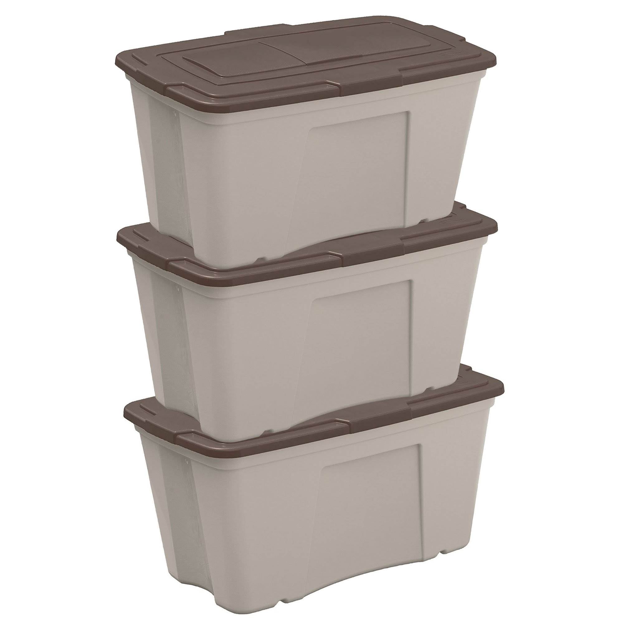 Suncast B501824 50 Gallon Taupe Outdoor Accessory Storage Bin with Lid