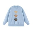 thumbnail image 5 of Wowcloth Women's Sweater with Heart Print, Long Sleeve Round Neck, Loose Fit Fashion Casual Warm for Valentine's Day and Daily Wear, 5 of 5