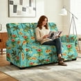 thumbnail image 4 of Xoenoiee Tropical Hibiscus Plumeria Palm Tree Print 6-Piece Recliner Loveseat Covers Stretch Reclining Couch Covers for 2 Seat Recliner Sofa Slipcover Thick Soft Washable, 4 of 6