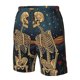 thumbnail image 4 of Balery Romantic Skeletons Under Moon Traje de Baño Estilo Hawaiano para Hombre, Shorts de Secado Rápido con Bolsillos-Medium, 4 of 6