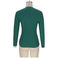 thumbnail image 6 of cfhntfmh Long Sleeve Shirts for Women Fall Trendy Ribbed Knit Sweater Slim Fitted Casual Basic Tee Tops Womens Crew Neck Clothes（Green,Small), 6 of 7