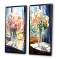 thumbnail image 3 of Designart "Sunlit Vase Beautiful Pink Flowers III" Flowers Framed Wall Art Set Of 2 - Traditional Pink Gallery Wall Frame Set For Home Decor, 3 of 6