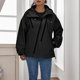thumbnail image 2 of Gibobby Abrigos talla grande Chaqueta unisex de color sólido para escalada en montaña al libre, otoño e invierno, ajuste holgado, ropa de abrigo informal para parejas a de viento (Negro, L), 2 of 5