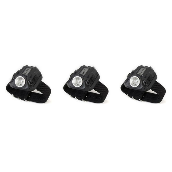 Transemion XPE LED 1000LM Display Rechargeable Wrist Watch Flashlight Torch Waterproof 3Set