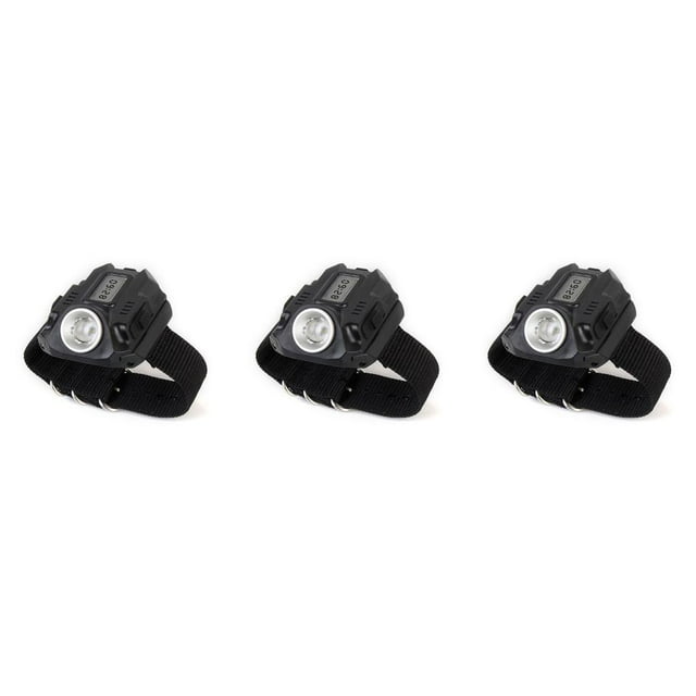 Transemion XPE LED 1000LM Display Rechargeable Wrist Watch Flashlight Torch Waterproof 3Set