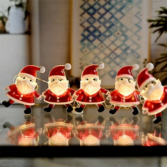 Cagogo under $5 LED Christmas Santa Lights, LED Christmas Santa Claus Lights, 2 Meter 20 LED USB String Lights, Holiday Colored Lights Arrangement, Indoor Outdoor Decorative Lighting