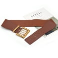 thumbnail image 2 of IDALL Western Belts Wide Belts Women's Fashion Wild Wide Waistband Elastic Stretch Dress Waist Belt Buckle Band Elastic Belts for Women Leather Belt Brown One Size, 2 of 3