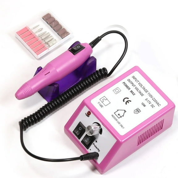 Electric Nail Drill Machine Kit for Acrylic & Gel Nails – 20,000 RPM, 6 Bits, Quiet & Portable E-File Tool