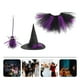 thumbnail image 2 of KAKOWELY 1 juego de disfraz de Halloween, accesorios de cosplay de bruja, sombrero de bruja, vestido y escoba, accesorio para fiesta de cosplay, 2 of 5