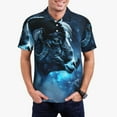 thumbnail image 5 of Yiaed Celestial Ram Night SkyPrint Men's Short Sleeve Polo Shirt,Golf Polo for Men Three-Button Golf Shirt Athletic Casual Collared T-Shirt- XX-Large, 5 of 7
