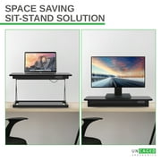 Mini Adjustable Standing Desk Converter – Portable Sit to Stand Desk Riser for Laptops and Monitors with 27.5x19.5 Desktop Surface and 4 Height Settings