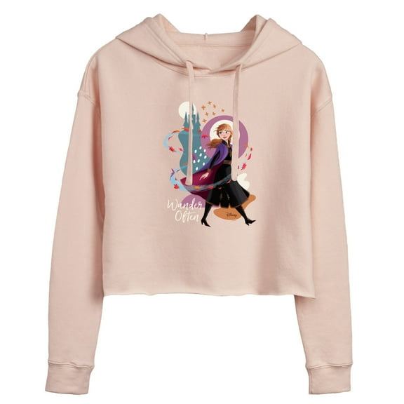 Disney Frozen 2 - Wander Often - Juniors Cropped Pullover Hoodie