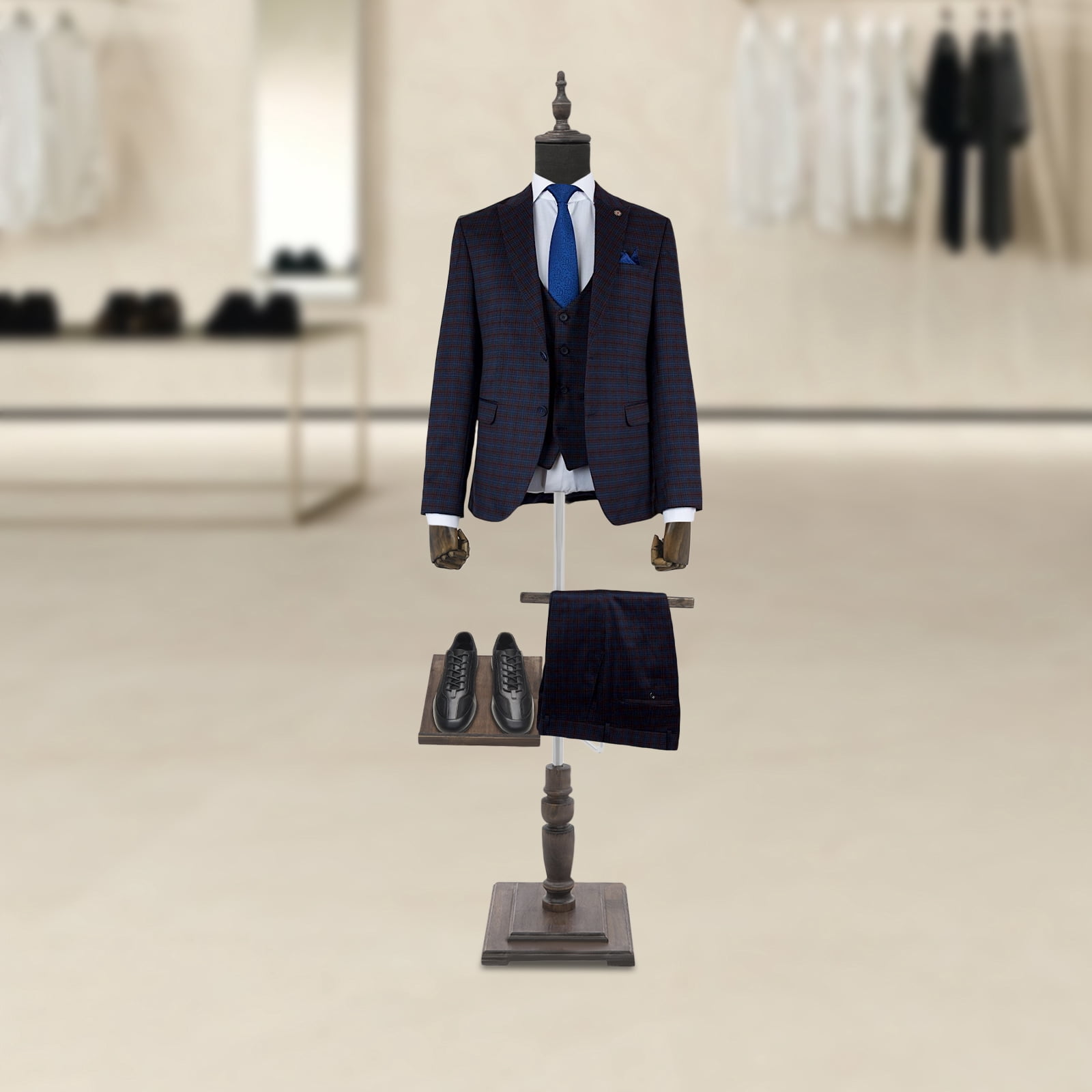Adjustable Height Male Dress Form 4.4-5.9ft Full Body Mannequin Professional Tailor Display Form for Clothing Stores