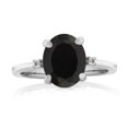 thumbnail image 3 of Gem Stone King 925 Sterling Silver Black Onyx and White Diamond Engagement Ring for Women (2.22 Cttw, Gemstone Birthstone, Available in Size 5, 6, 7, 8, 9), 3 of 6
