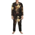 thumbnail image 3 of Lsque Romantic Flower Lion Couple Pattern Long Sleeve Pajama Set for Men - Soft 2-Piece Sleepwear and Loungewear Set with Pockets, Comfy Nightwear-XX-Large, 3 of 7