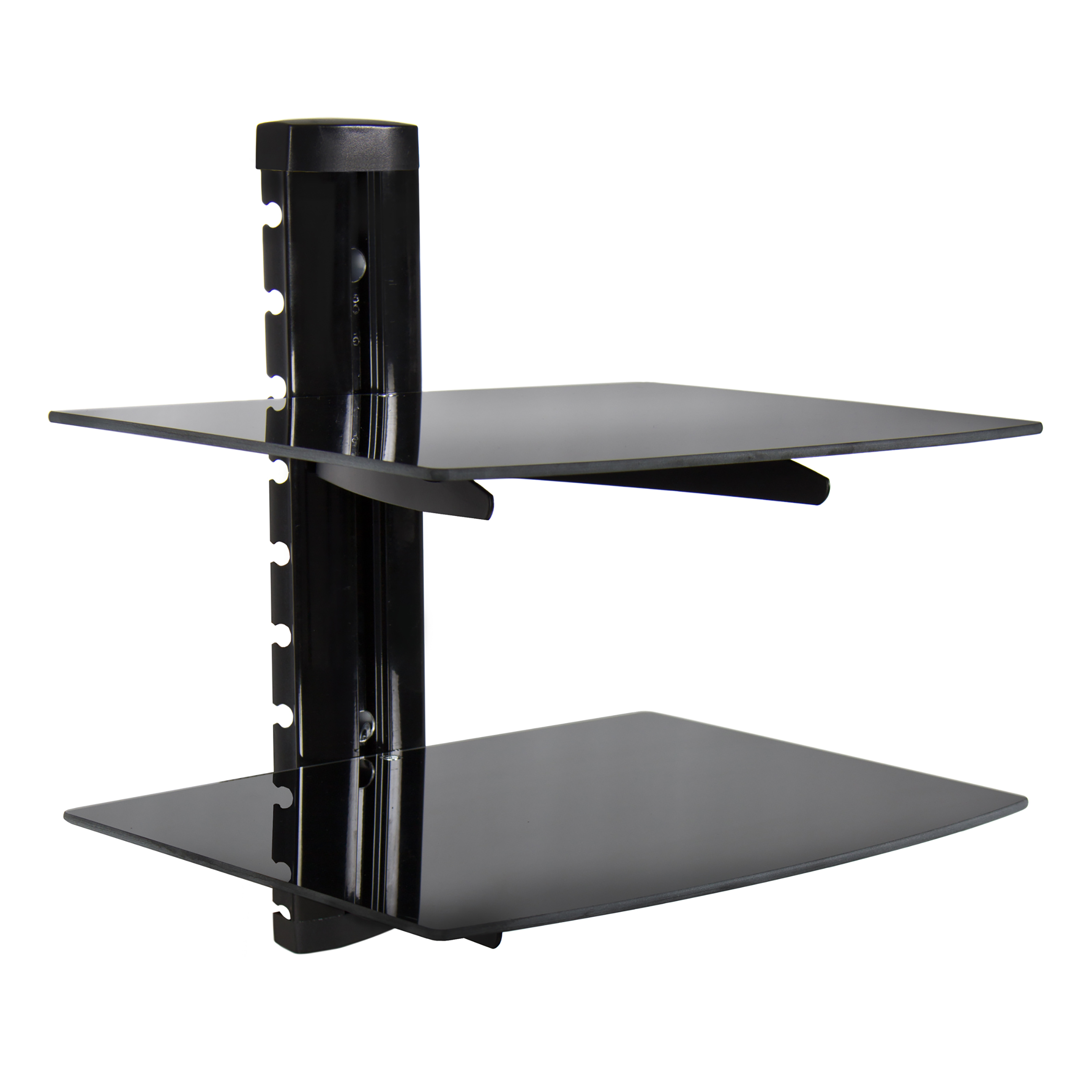 Best Choice Products 2 Tier Dual Glass Shelf Wall Mount Bracket Under Tv Component Cable Box Dvr Dvd Walmart Com