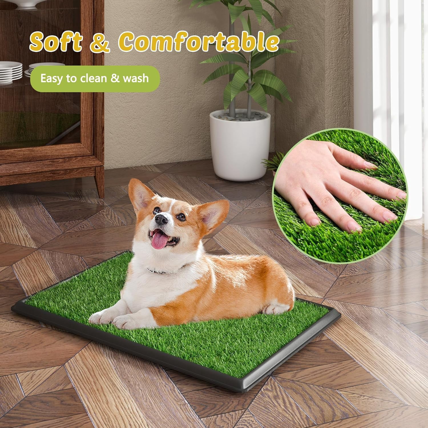 Coziwow 25" x 20" Artificial Grass Puppy Dog Pee Pad Pet Potty Training Toilet W/Tray Indoor Outdoor