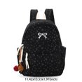 thumbnail image 2 of Yucurem Large Capacity Aesthetic Corduroy Bow Printed Backpacks, Lightweight Coquette Backpack with Bowknot for Travel Work Daily Use (Black), 2 of 7