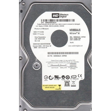 WD800AAJS-00PSA0  DCM DARNNTJAA  Western Digital 80GB SATA 3.5 Hard Drive price history on PriceWatchPro