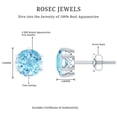 thumbnail image 6 of Rosec Jewels 1.6 CT Aquamarine Solitaire Stud Earrings for Women (6 MM Round Shape Aquamarine), 14K White Gold, 6 of 7