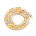 thumbnail image 3 of 5 Strand Synthetic Moonstone Beads Strands Holographic Beads Dyed Frosted Round Yellow 6mm Hole: 1mm about 60~62pcs/strand 14~15 inch, 3 of 3