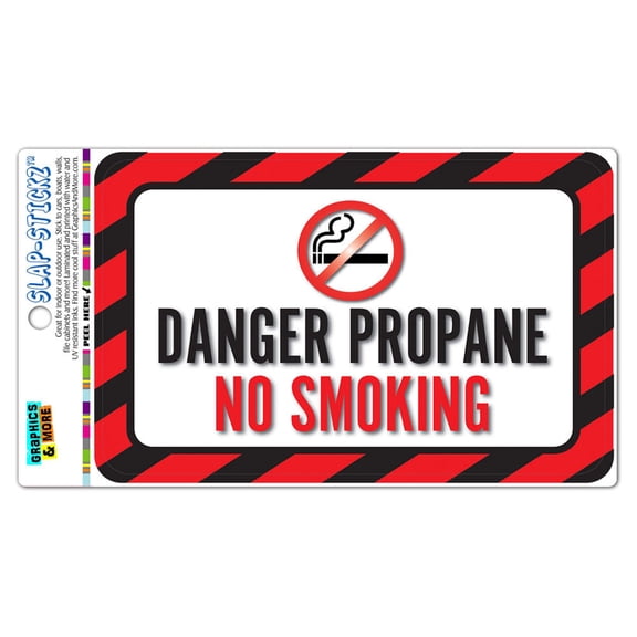 Danger Propane No Smoking SLAP-STICKZ(TM) Automotive Car Window Locker Bumper Sticker
