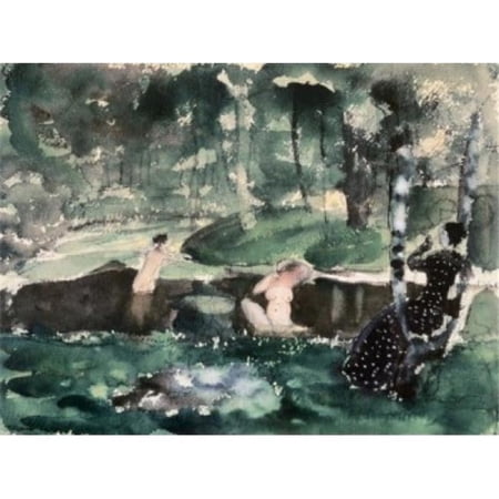 Bathing 1904 Konstantin Andreevic Somov 1869-1939 Russian Tretiakov Gallery Moscow Poster Print - 18 x 24 in.